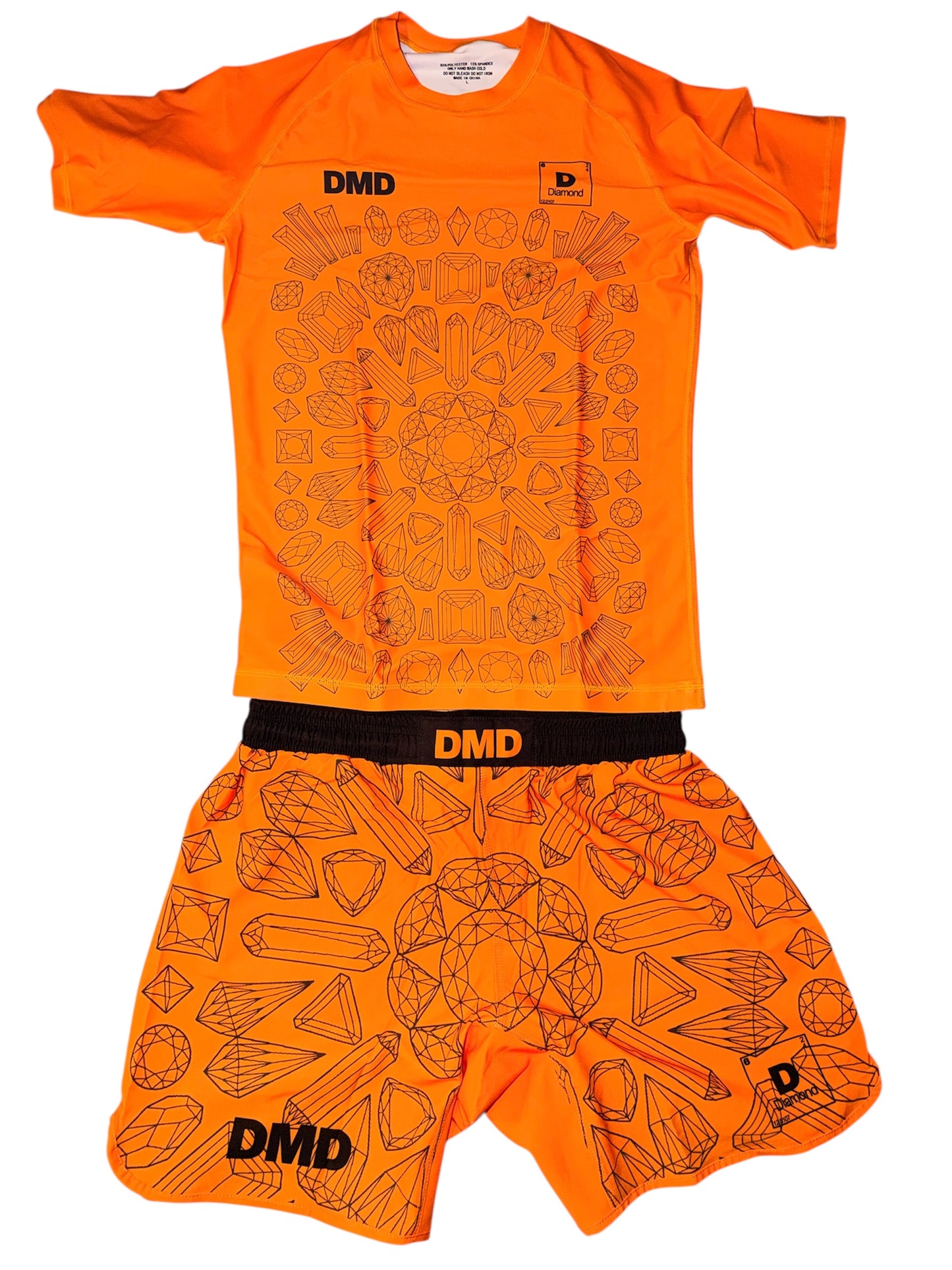 (DMD) Diamond Combat Co Orange Diamonds Rash Guard Pack