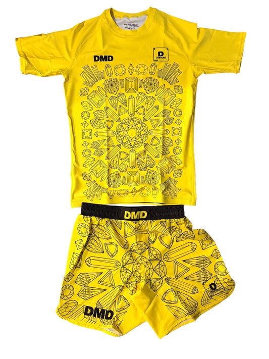 (DMD) Diamond Combat Co Yellow Diamonds Rash Guard Pack